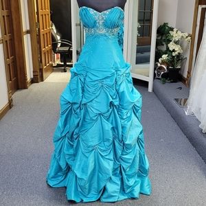 MORI LEE CAPRI BLUE BALLGOWN DRESS